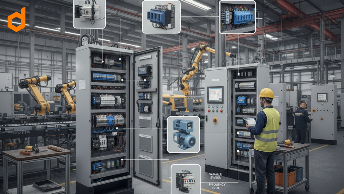 Tipos de componentes eléctricos en la automatización Tipos de Componentes Eléctricos en Automatización Industrial